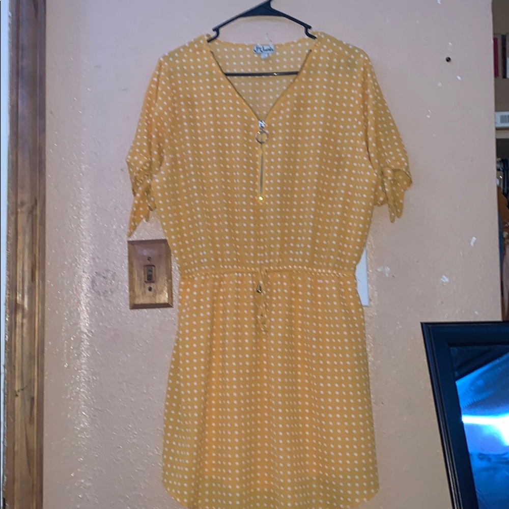 Yellow polka dot dress